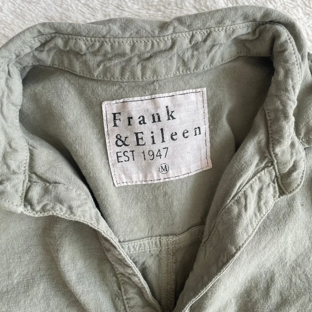 Frank & Eileen Northern Ireland Sage Green Italian Performance Linen Jumpsuit M